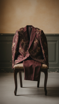 Silk Suit in Deep Mahogany