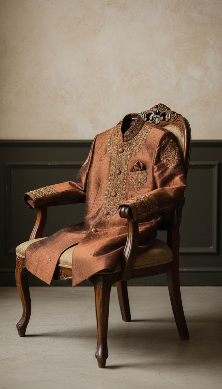 Jodhpuri Jacket in Burnished Bronze
